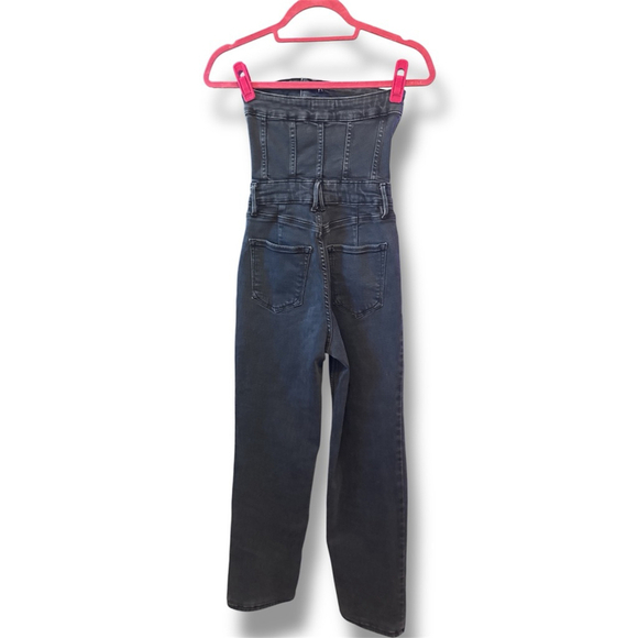 Good American black strapless denim jumpsuit size XS - Picture 2 of 3